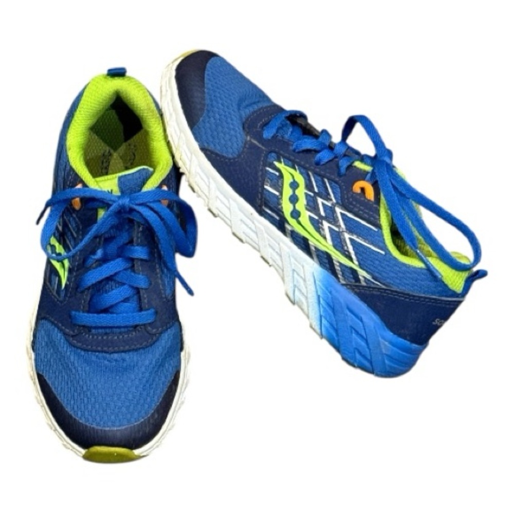Saucony blue and green sneakers